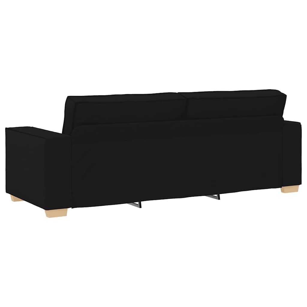 2-delige loungeset met kussens stof zwart