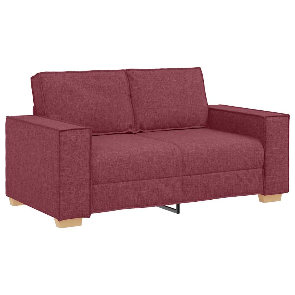 2-delige Loungeset met kussens stof wijnrood