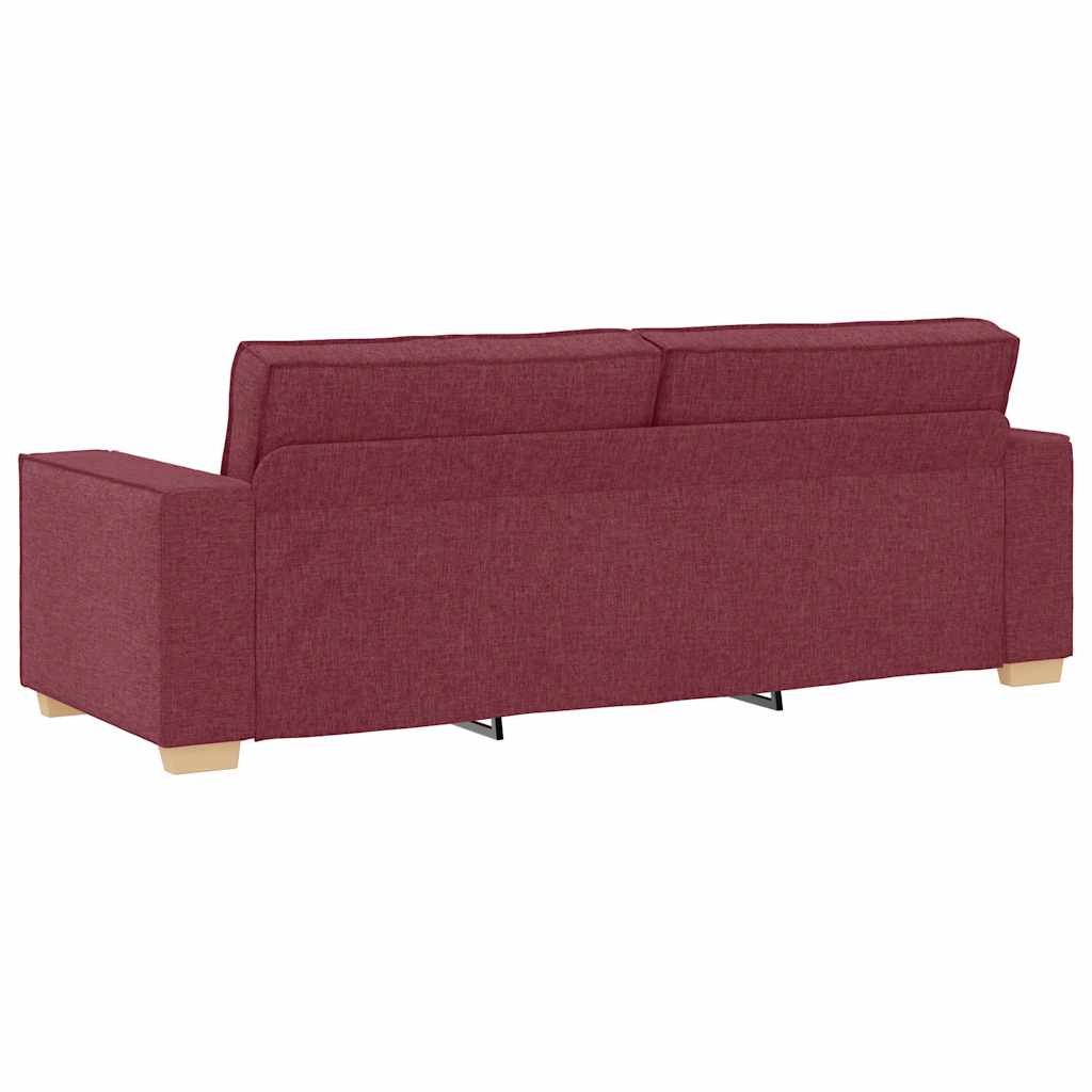 2-delige Loungeset met kussens stof wijnrood