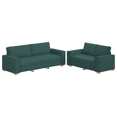 2-delige Loungeset met kussens stof donkergroen
