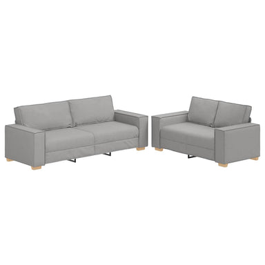 2-delige Loungeset met kussens stof wolk grijs