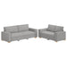 2-delige Loungeset met kussens stof wolk grijs
