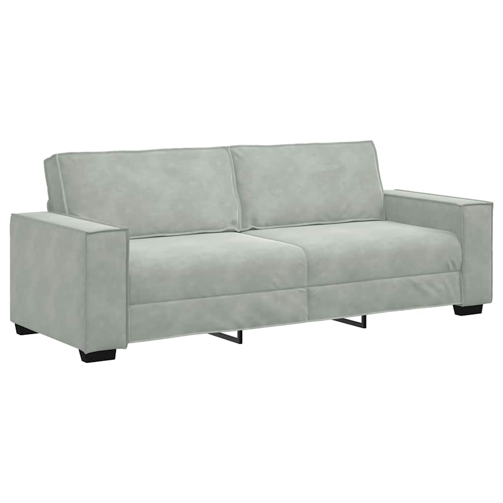 2-delige Loungeset met kussens fluweel lichtgrijs