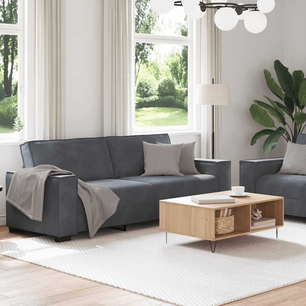 2-delige Loungeset met kussens fluweel donkergrijs