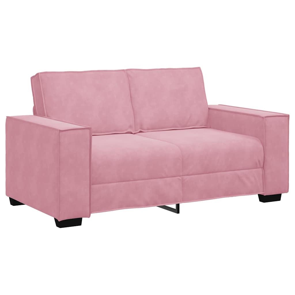 2-delige Loungeset met kussens fluweel roze