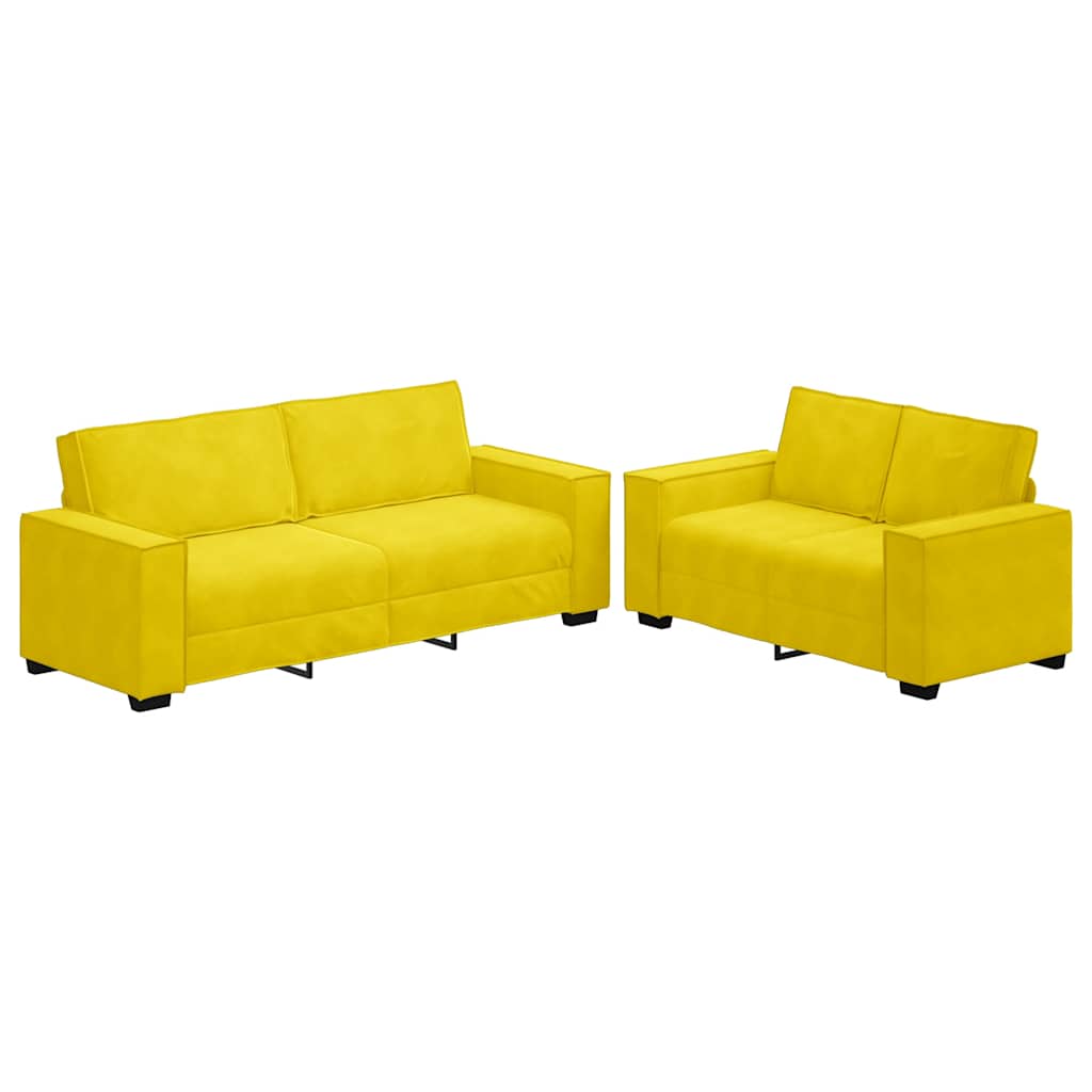 2-delige Loungeset met kussens fluweel geel