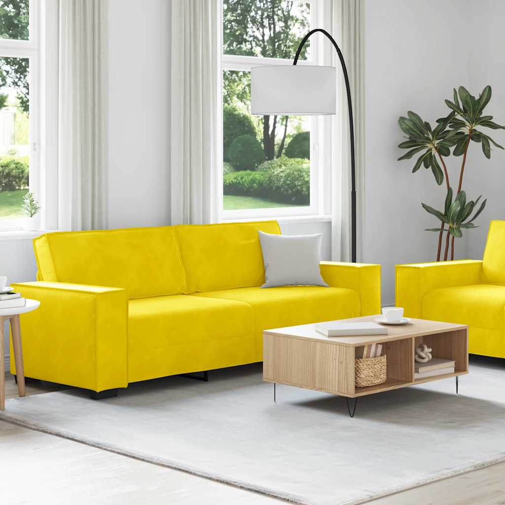 2-delige Loungeset met kussens fluweel geel
