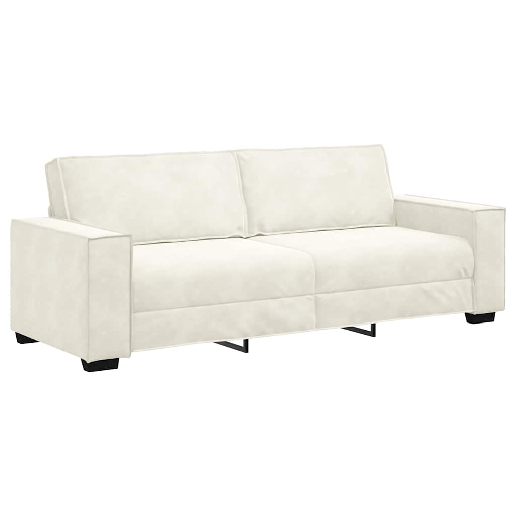 2-delige Loungeset met kussens fluweel crèmekleurig