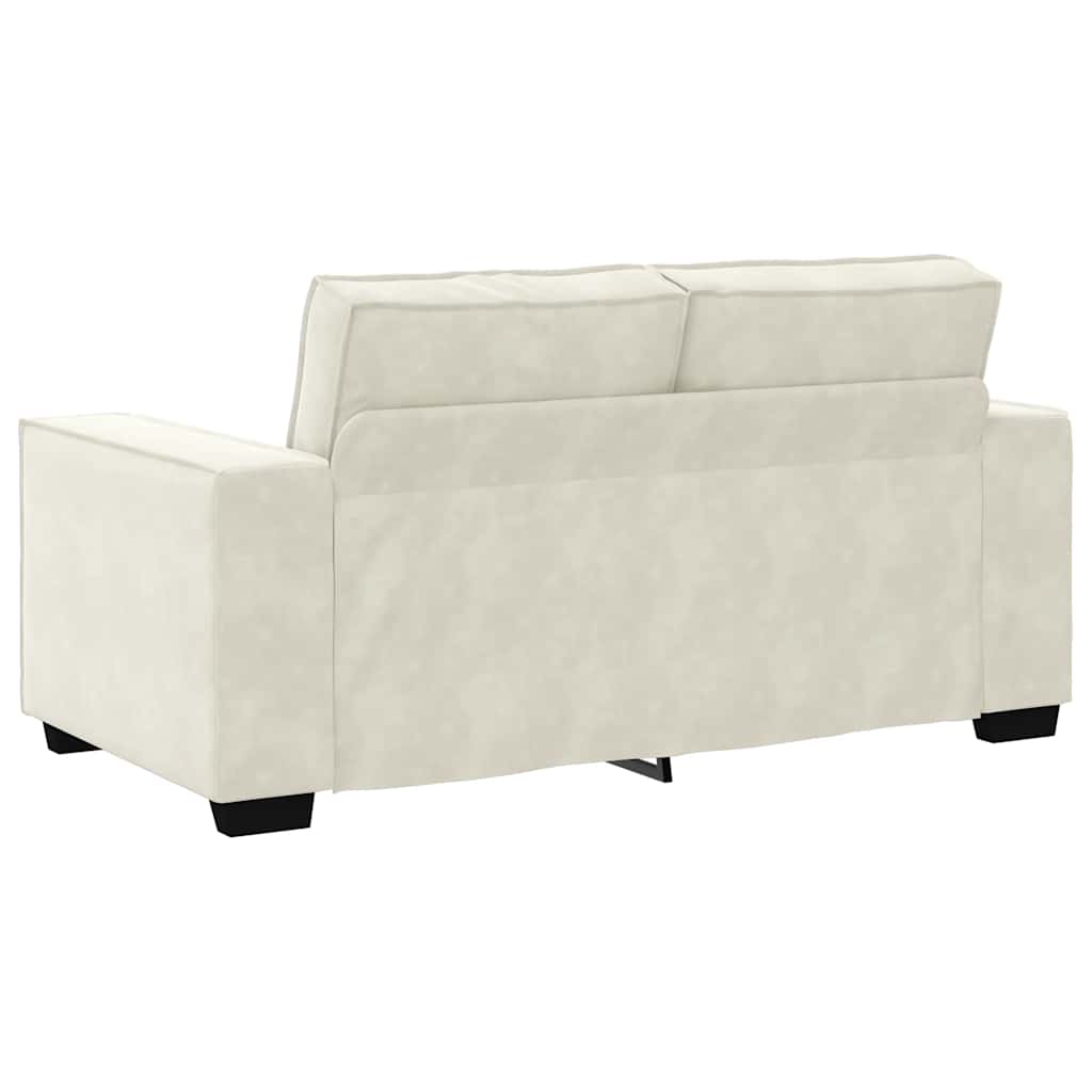 2-delige Loungeset met kussens fluweel crèmekleurig