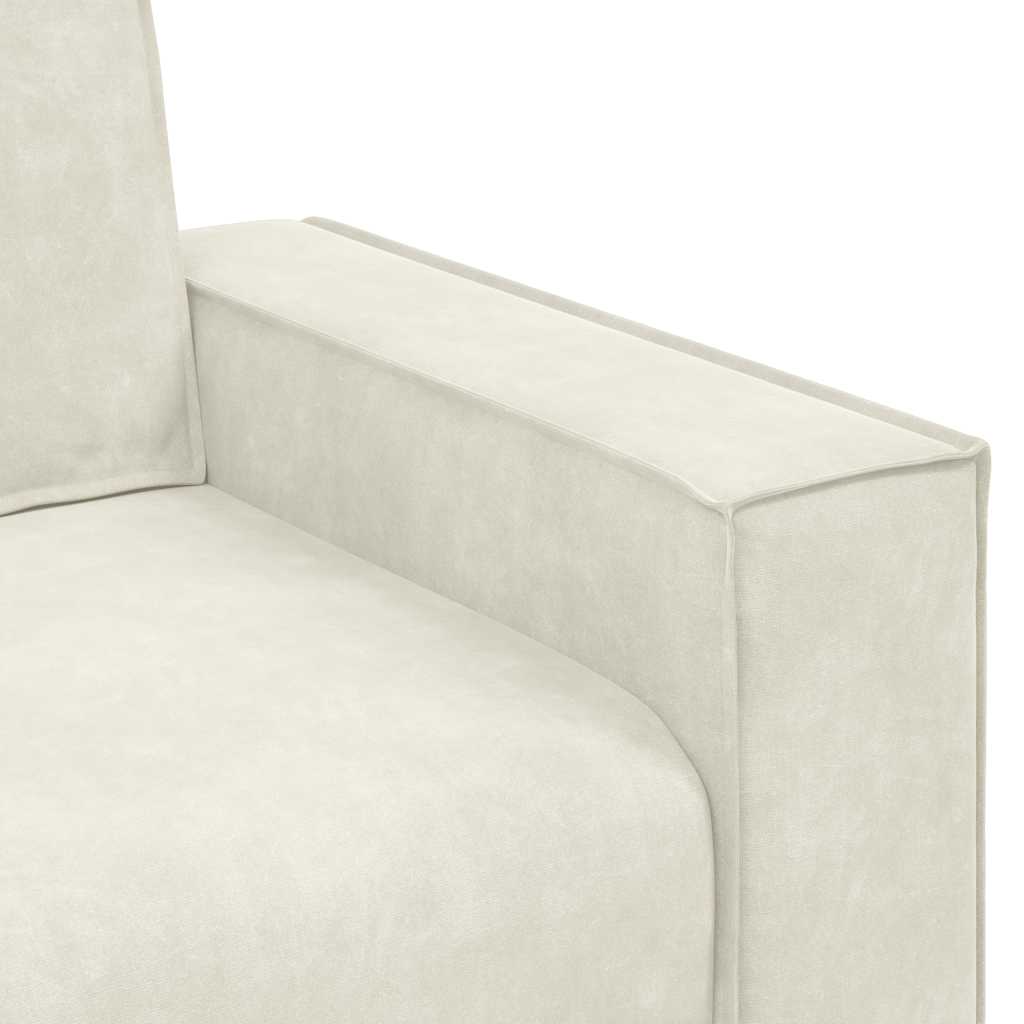 2-delige Loungeset met kussens fluweel crèmekleurig