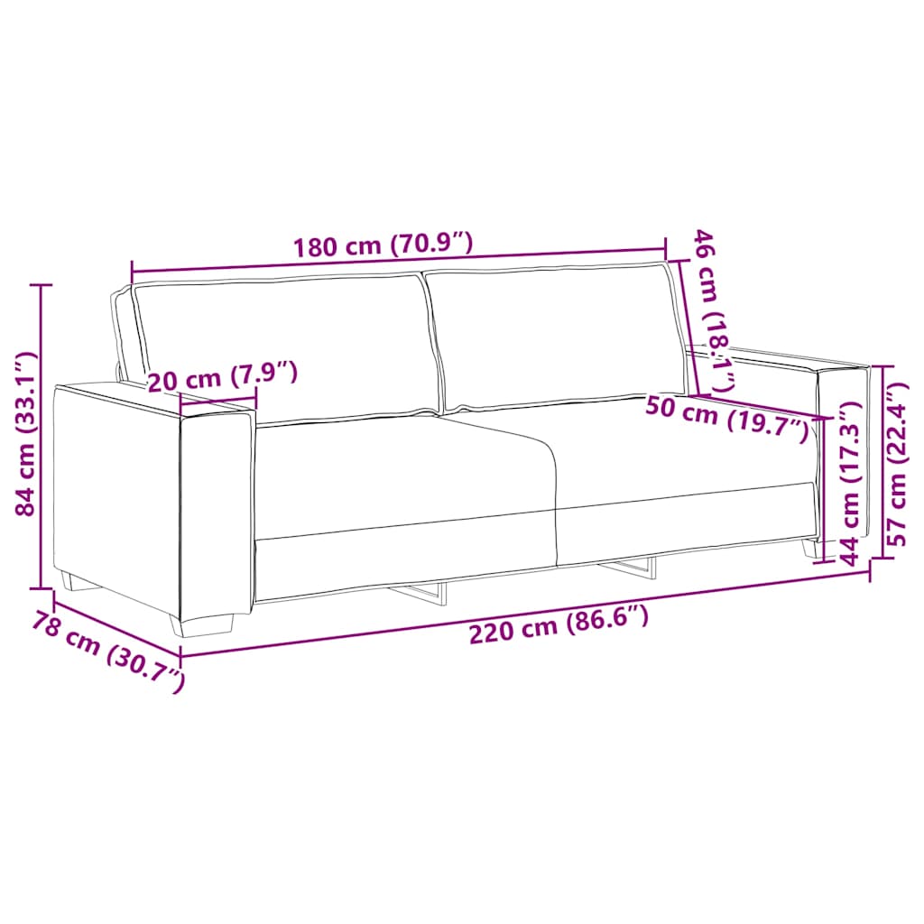 2-delige Loungeset met kussens fluweel crèmekleurig