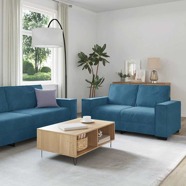 2-delige Loungeset met kussens fluweel blauw