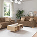 Bank 2 pcs Bruin 221 x 80 x 80 cm Linnen-mix stof