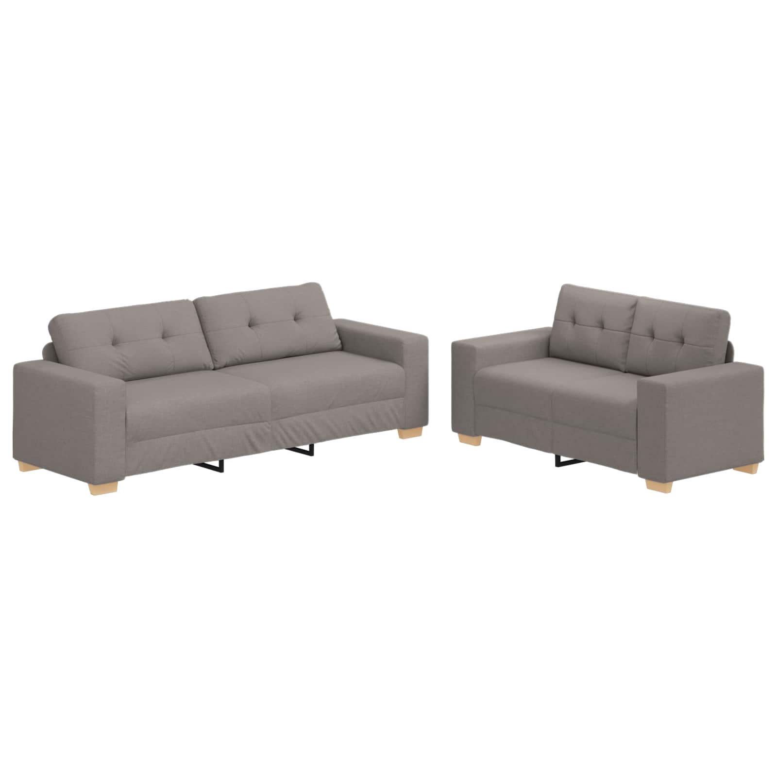 Bank 2 st Taupe Linnen-mix stof