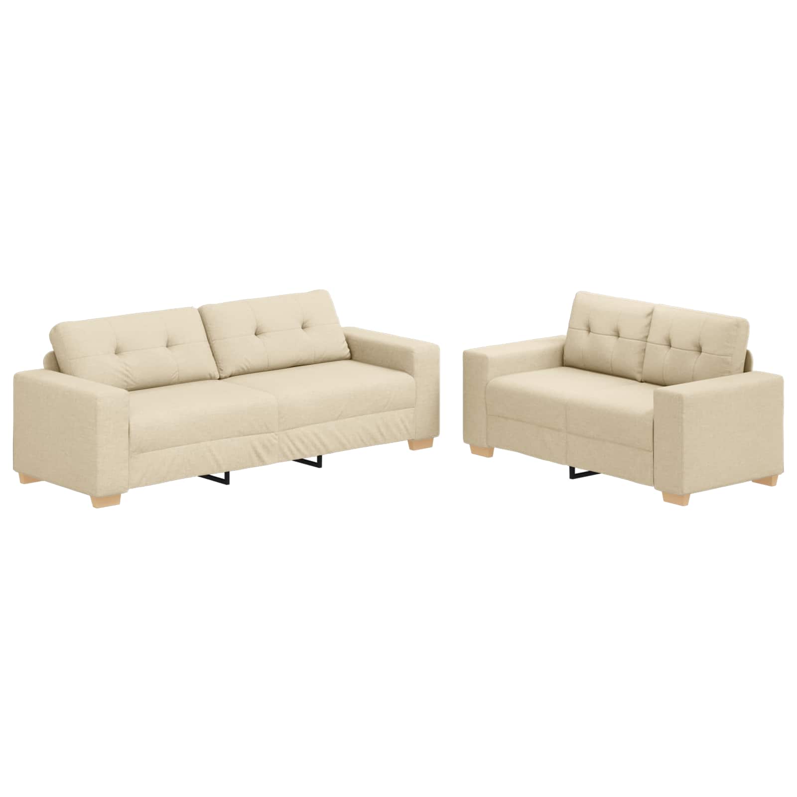 Bank 2 st Crème Linnenmix Stoffen