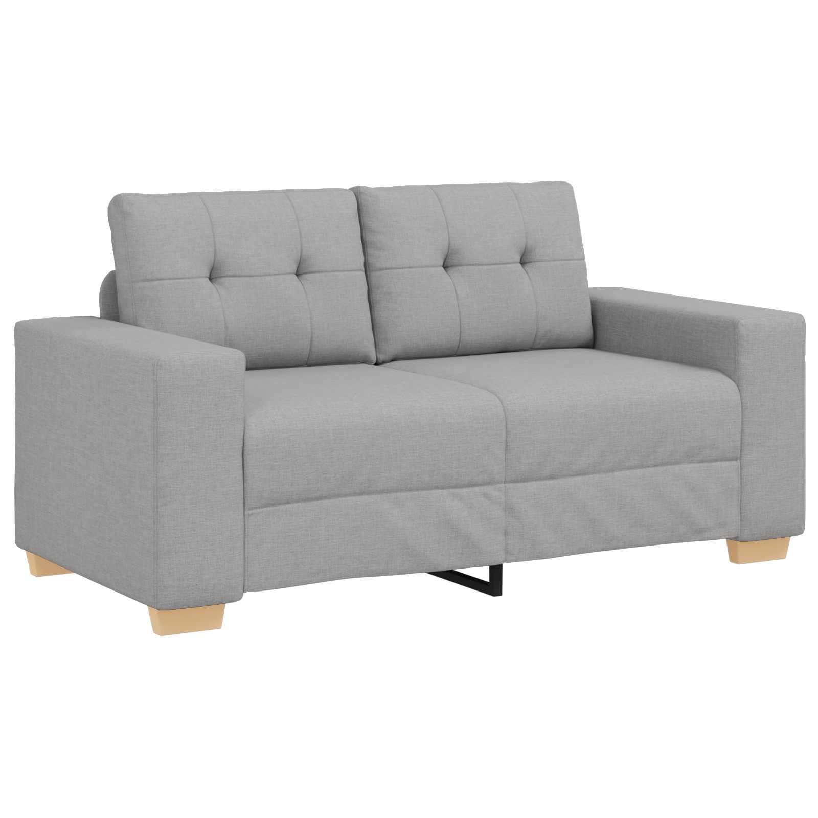 Bank 2 pcs Grijs 221 x 80 x 80 cm Linnen-mix stof