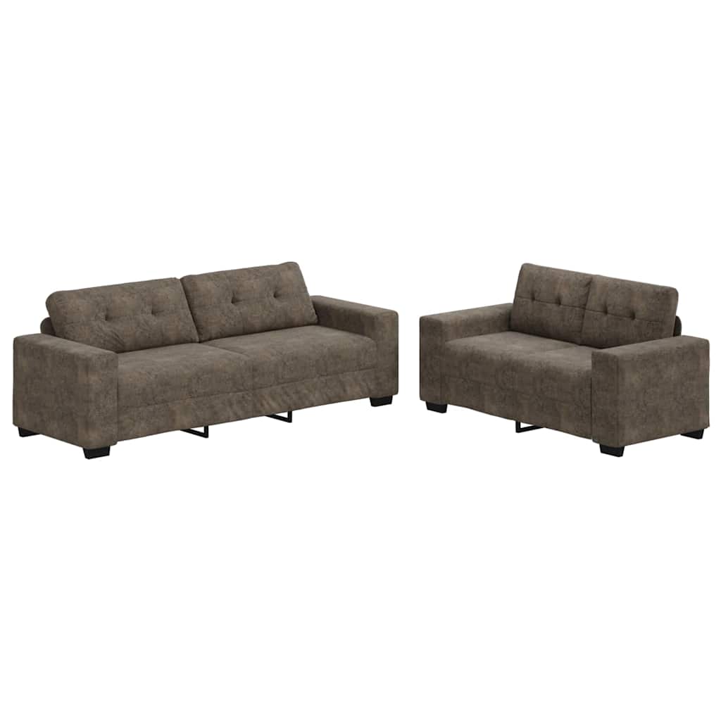 Bank 2 pcs Donkergrijs 221 x 80 x 80 cm Stof
