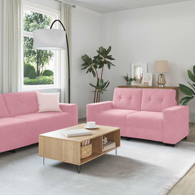 Bank 2 pcs Roze 221 x 80 x 80 cm Stof