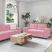 Bank 2 pcs Roze 221 x 80 x 80 cm Stof