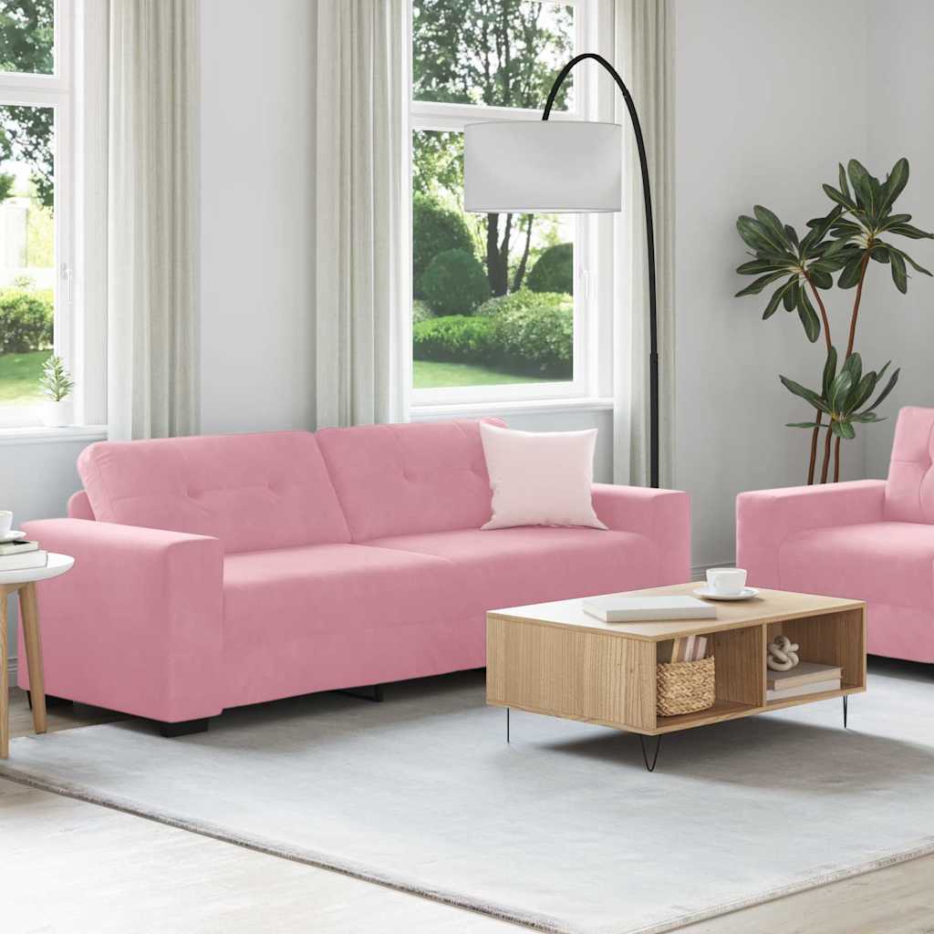 Bank 2 pcs Roze 221 x 80 x 80 cm Stof