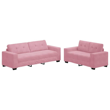 Bank 2 pcs Roze 221 x 80 x 80 cm Stof