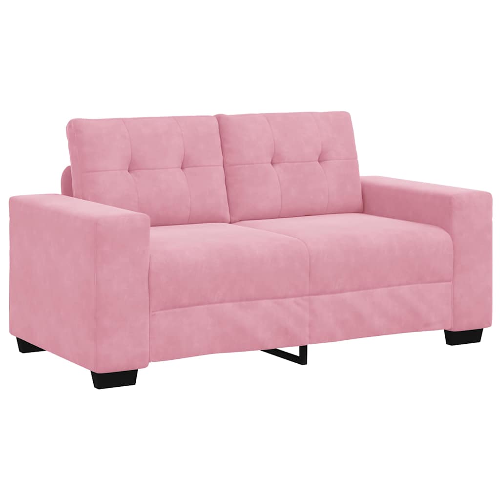 Bank 2 pcs Roze 221 x 80 x 80 cm Stof