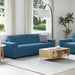 Bank 2 pcs Blauw 221 x 80 x 80 cm Stof