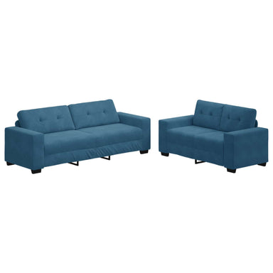 Bank 2 pcs Blauw 221 x 80 x 80 cm Stof