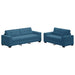 Bank 2 pcs Blauw 221 x 80 x 80 cm Stof