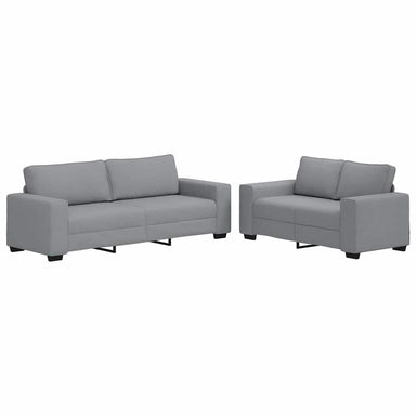 2-delige Loungeset met kussens stof lichtgrijs