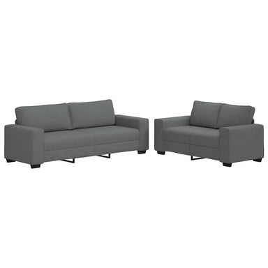 2-delige Loungeset met kussens stof donkergrijs