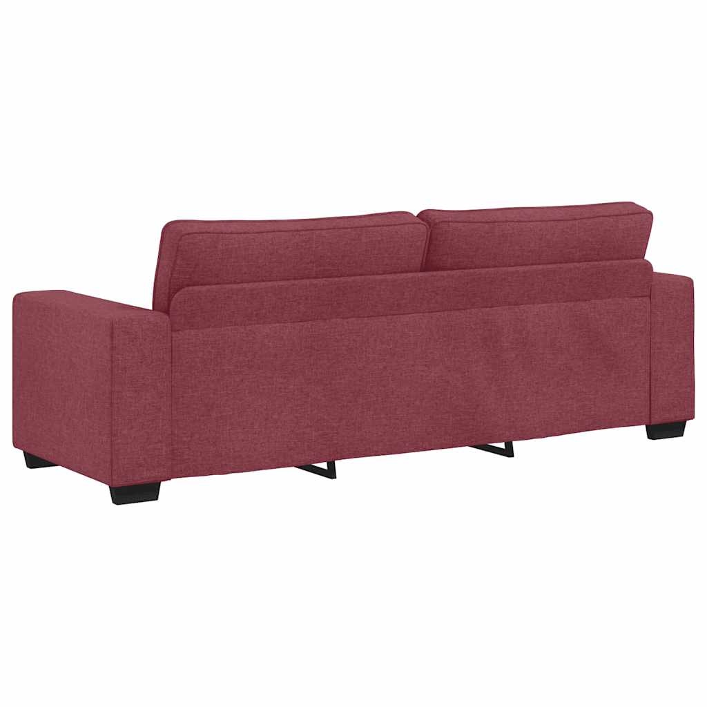 2-delige Loungeset met kussens stof wijnrood