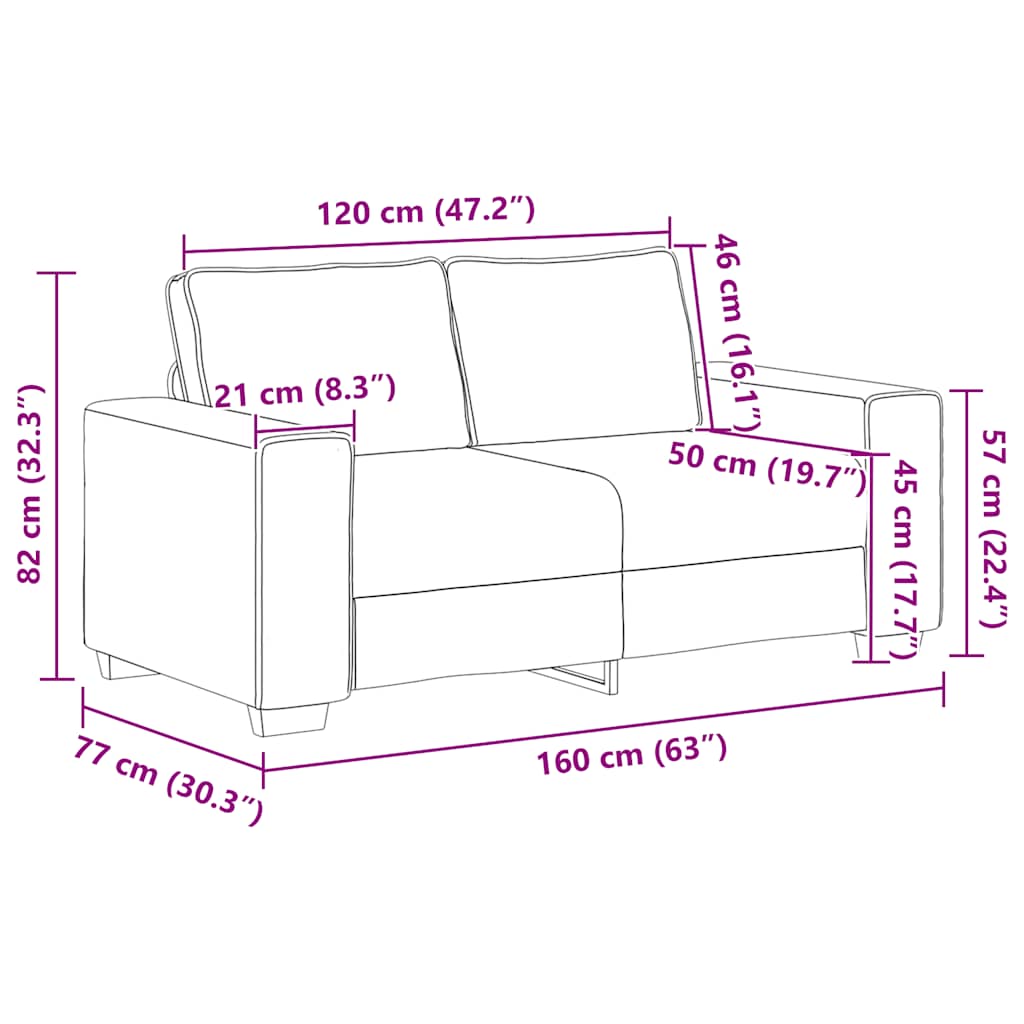 2-delige Loungeset met kussens stof wijnrood