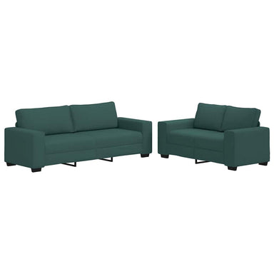 2-delige Loungeset met kussens stof donkergroen