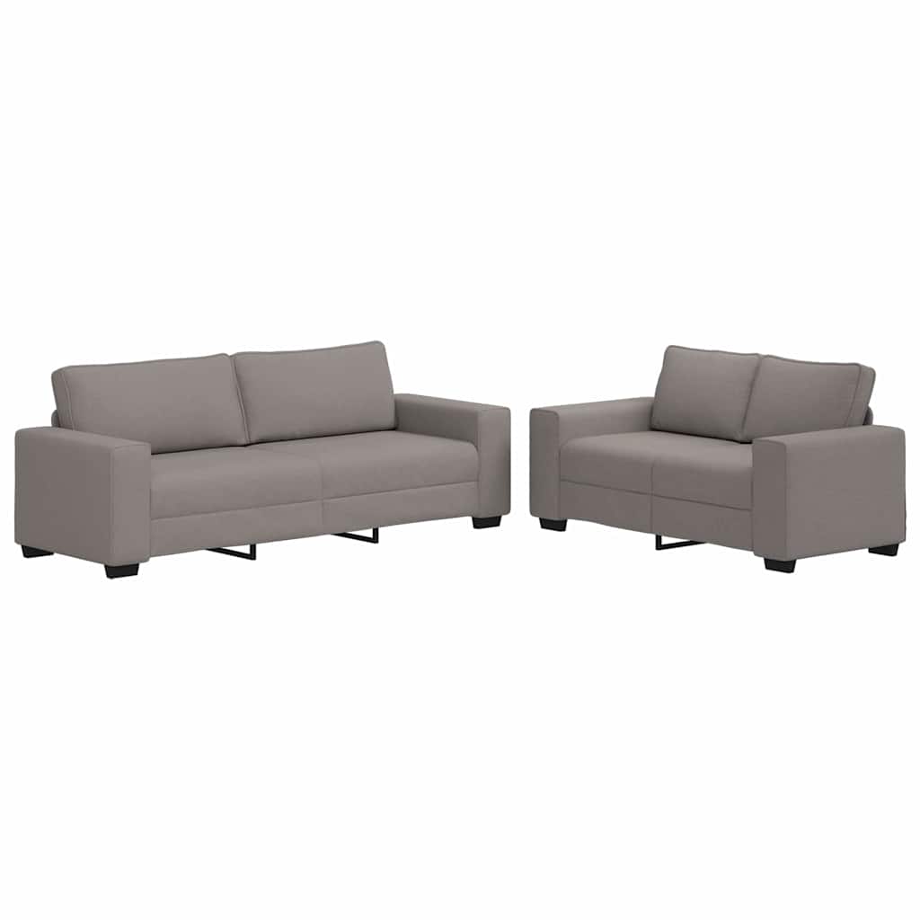 2-delige Loungeset met kussens stof taupe