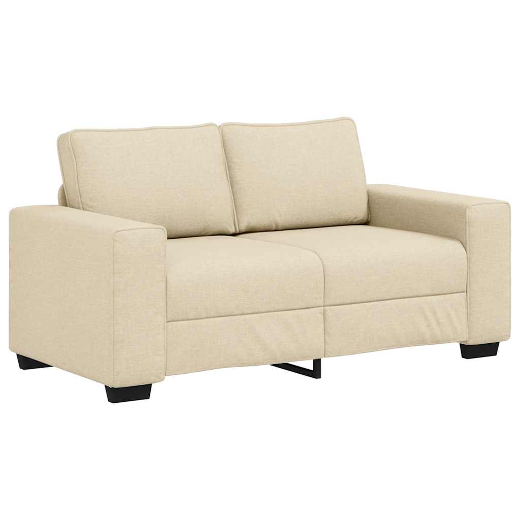 2-delige Loungeset met kussens stof crèmekleurig