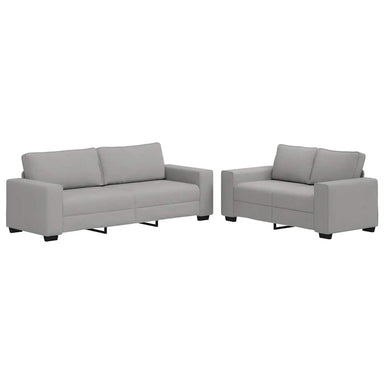 2-delige Loungeset met kussens stof wolk grijs