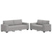 2-delige Loungeset met kussens stof wolk grijs