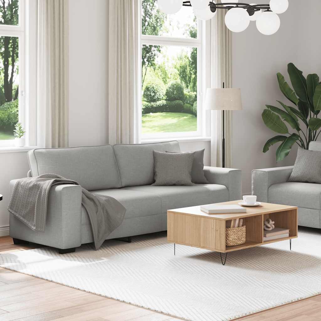 2-delige Loungeset met kussens stof wolk grijs
