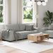 2-delige Loungeset met kussens stof wolk grijs
