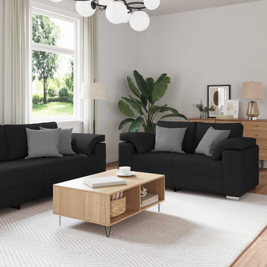 Bank 2 st Zwart Stof