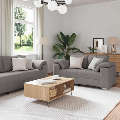 Bank 2 st Taupe Stof