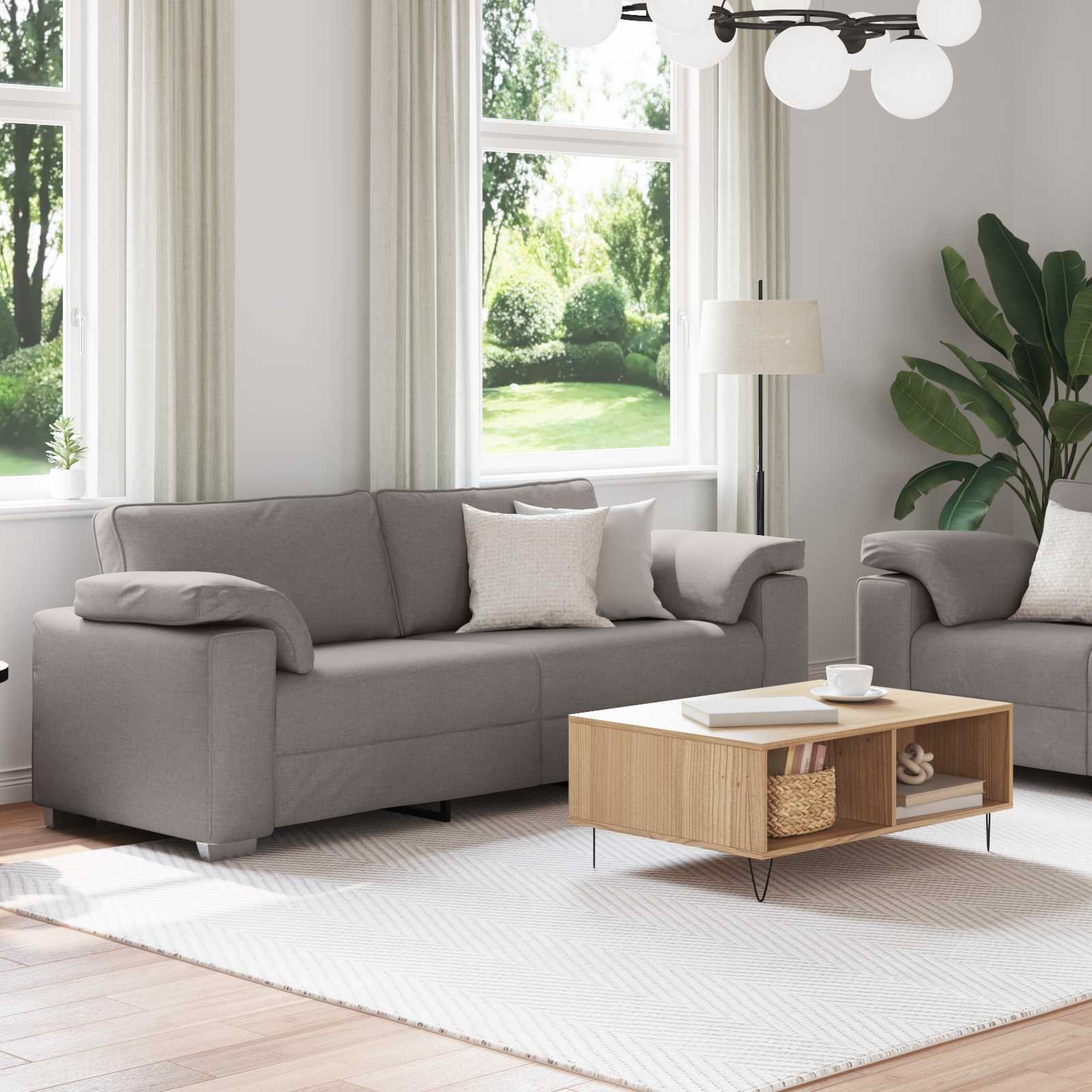 Bank 2 st Taupe Stof