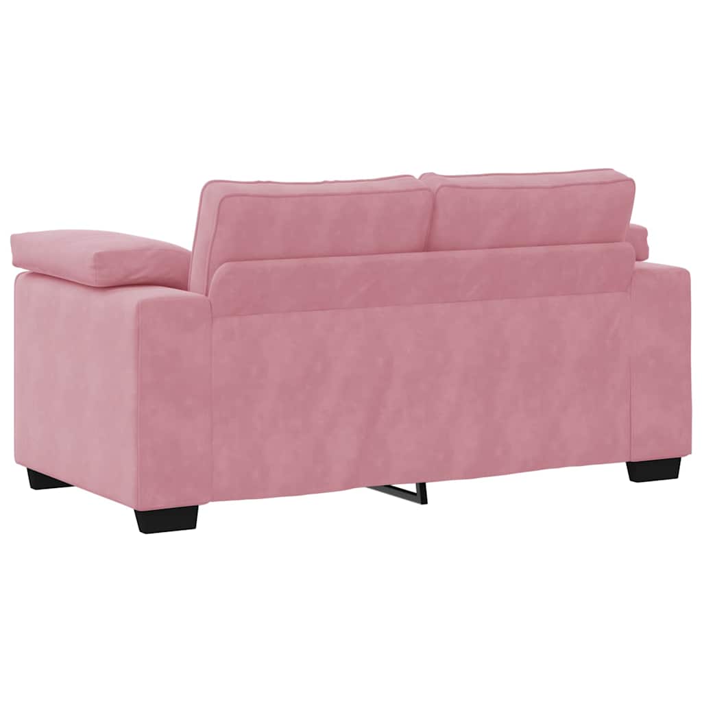 2-delige bankset met kussens roze fluweel