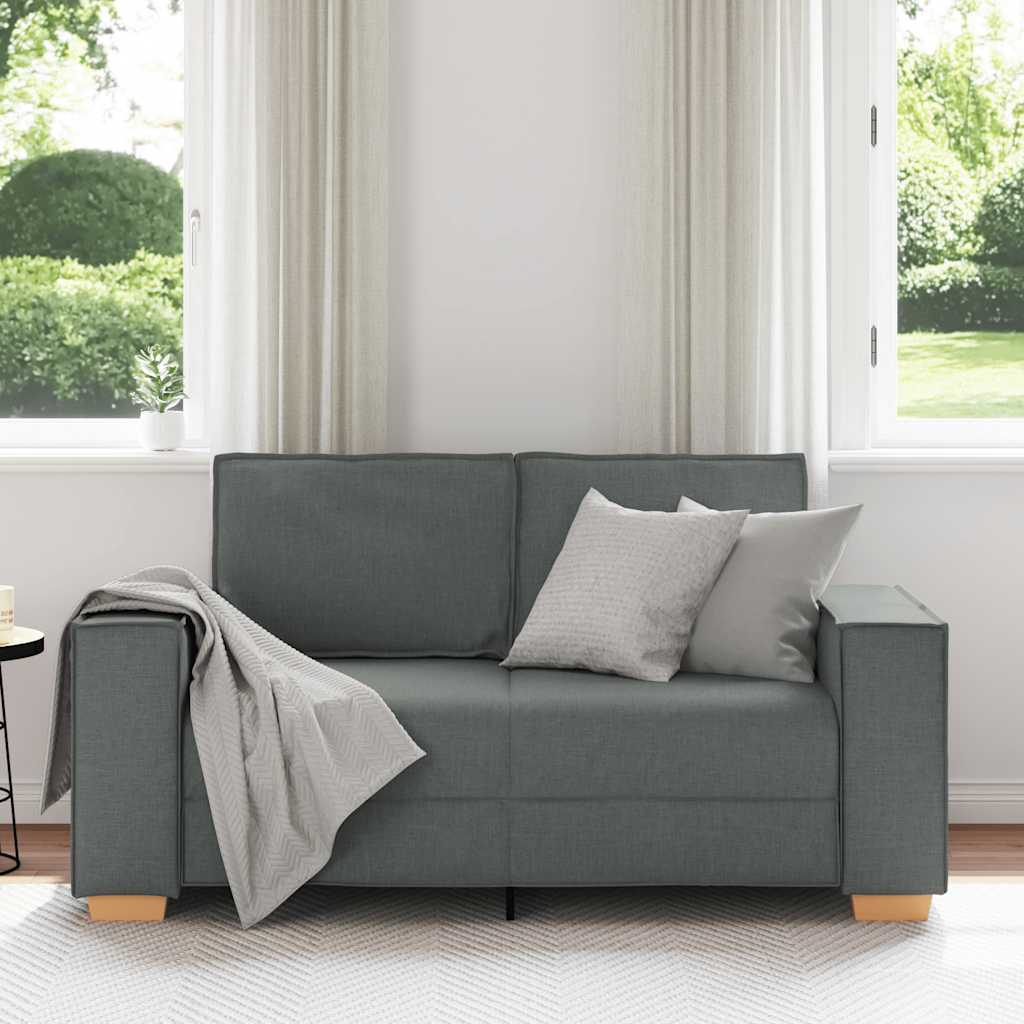 2-zitsbank Donkergrijs 120 cm Stof
