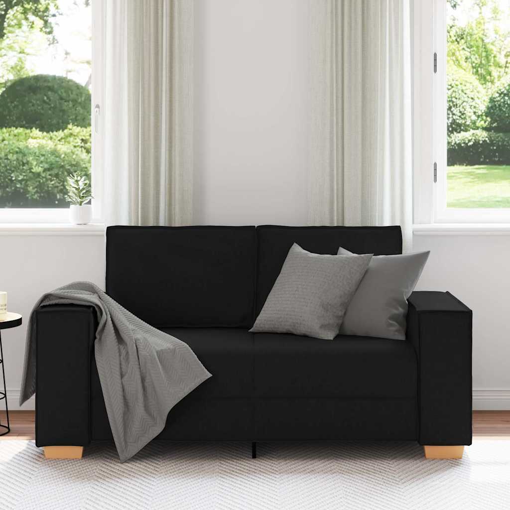 2-zitsbank Zwart 160x78x84 cm Stof