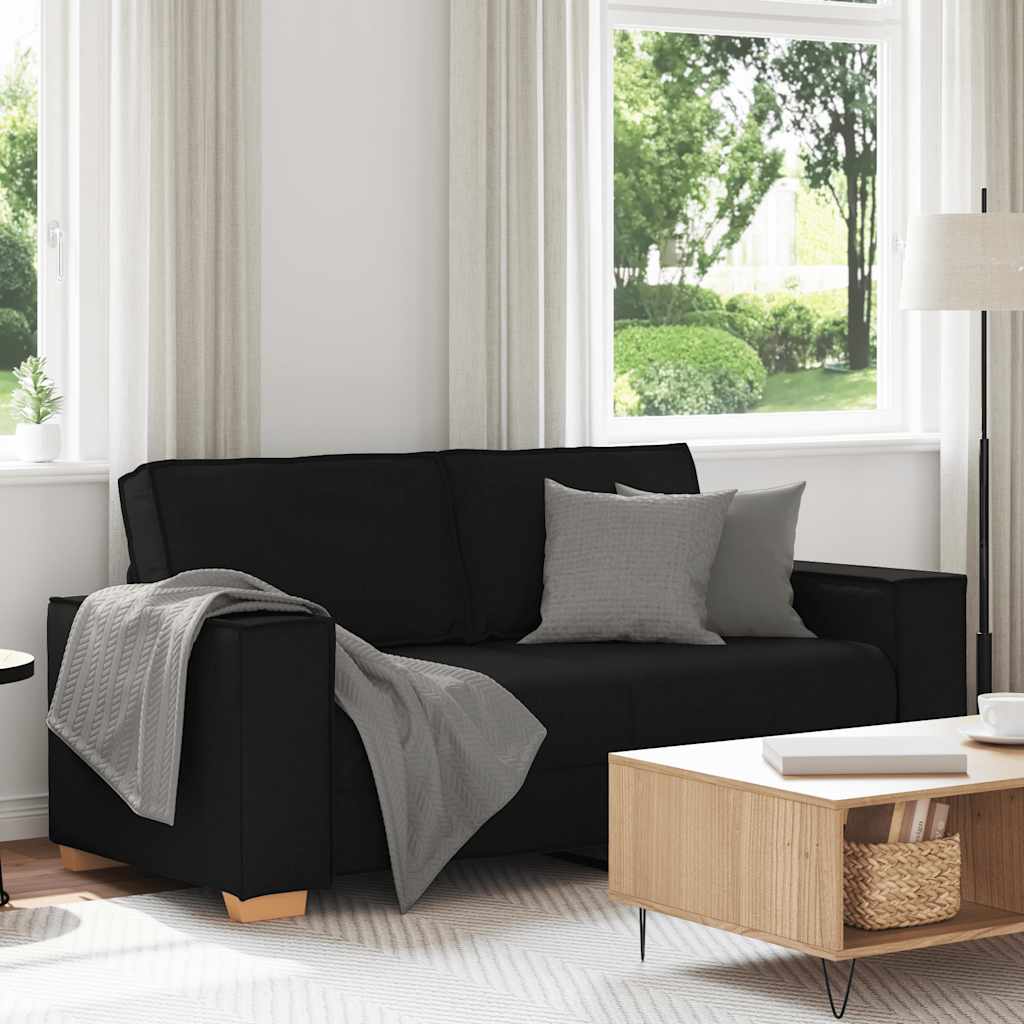 2-zitsbank Zwart 140 cm Stof