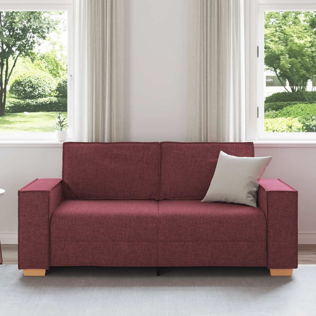 2-zitsbank Wijnrood 180x78x84 cm Stof