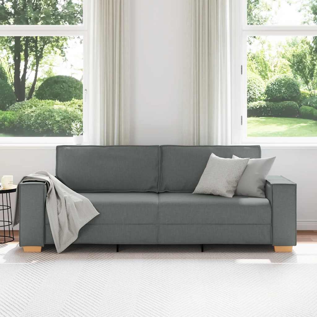 3-zitsbank Donkergrijs 220x78x84 cm Stof