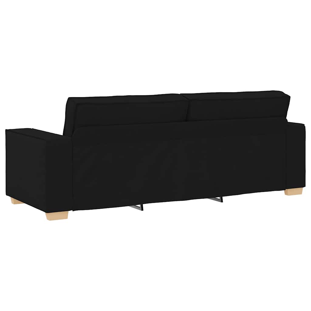 3-zitsbank Zwart 180 cm Stof